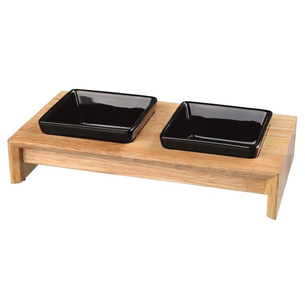 Skålsett Keramik/Tre, 2 × 0.4 L/13 Cm, 36 × 19 × 7 Cm