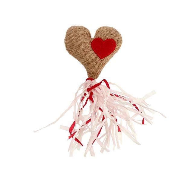 Katteleke Valentine Hjerte med raslende hale m/catnip 10cm