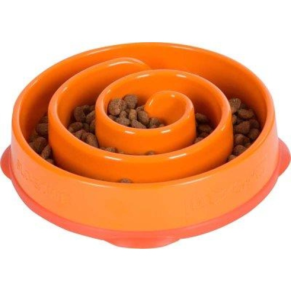 Matskål fun feeder slo-bowl S orange 20,5x5cm