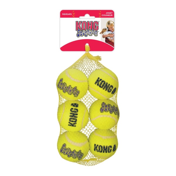 Kong Airdog Squeaker tennisball medium 6 pk