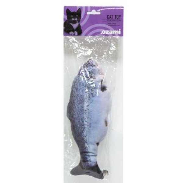 Kattleke Sprellende Fisk 30Cm Lax