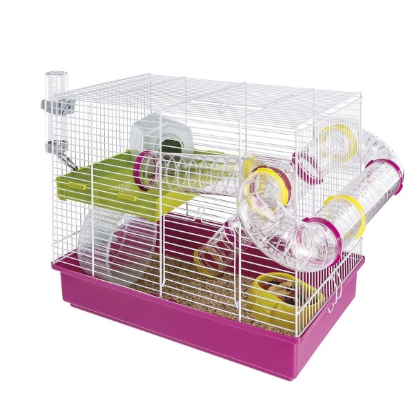 Ferplast laura hamster hvit/rosa 46x29.5x37.5 cm