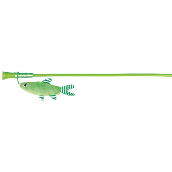 Viftepinne med plysj fisk m/catnip 42 cm