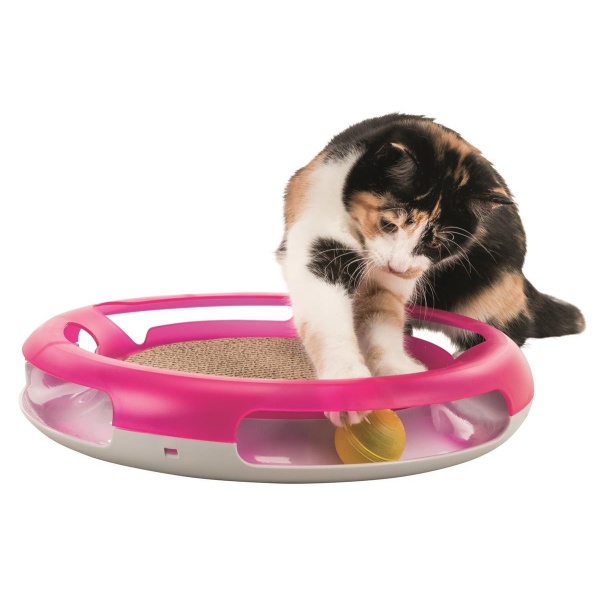 Aktivitetsleke til katt Race & Scratch, Plastik, Ø 37 Cm