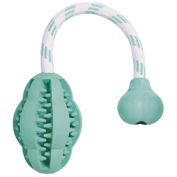 Hundeleke Dentafun ball med mint og tau 28 cm