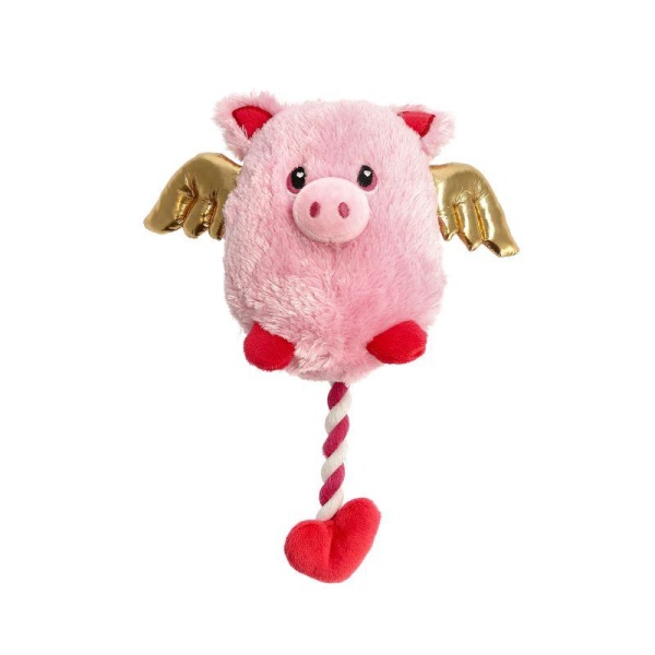 Hundeleke valentine Flyvende Gris Rosa 25cm