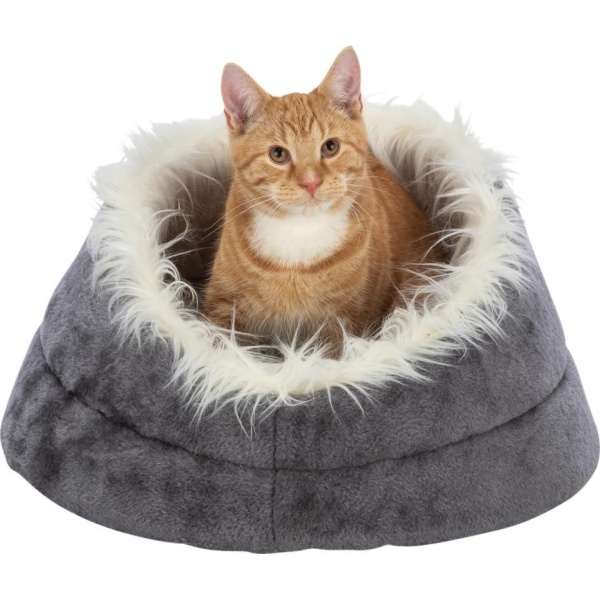 Kattehule Minou Bed, Round, Ø 47 × 26 Cm, Grey/Light Grey