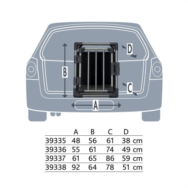 Transportbur Trixie Aluminium Grafittigrå M 61x55x74 cm - Bilde 2