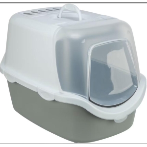 Kattetoalett 40343 Vico Easy Clean M/Tak, Dør & Filter Lys Grå/Hvit 56x40x40cm