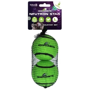 Dog Comets Neutron Star Tennis Ball With Squeaker L Green (2-Pack)